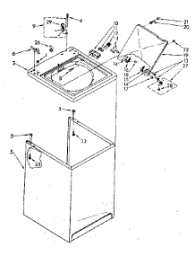 Top And Cabinet Parts parts for Kenmore Washer 110.81321140 (11081321140, 110 81321140) from AppliancePartsPros.com
