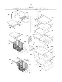 Shelves parts for Kenmore Refrigerator 253.54364403 (25354364403, 253 54364403) from AppliancePartsPros.com
