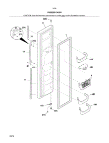 Freezer Door parts for Kenmore Refrigerator 253.54369403 (25354369403, 253 54369403) from AppliancePartsPros.com