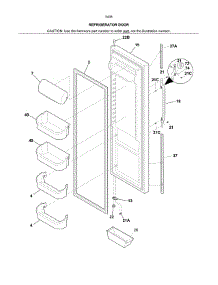 Refrigerator Door parts for Kenmore Refrigerator 253.54369403 (25354369403, 253 54369403) from AppliancePartsPros.com