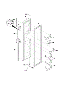 Freezer Door parts for Kenmore Refrigerator 253.54373300 (25354373300, 253 54373300) from AppliancePartsPros.com