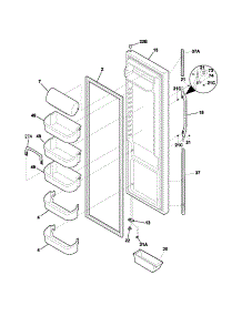 Refrigerator Door parts for Kenmore Refrigerator 253.54373301 (25354373301, 253 54373301) from AppliancePartsPros.com