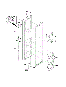 Freezer Door parts for Kenmore Refrigerator 253.54622401 (25354622401, 253 54622401) from AppliancePartsPros.com