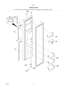 Freezer Door parts for Kenmore Refrigerator 253.54622407 (25354622407, 253 54622407) from AppliancePartsPros.com