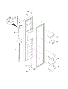 Freezer Door parts for Kenmore Refrigerator 253.5462340N (2535462340N, 253 5462340N) from AppliancePartsPros.com
