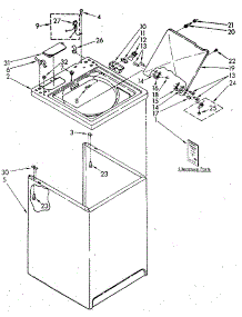 Top And Cabinet parts for Kenmore Washer 110.82892600 (11082892600, 110 82892600) from AppliancePartsPros.com