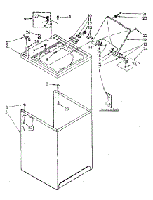 Top And Cabinet parts for Kenmore Washer 110.82980100 (11082980100, 110 82980100) from AppliancePartsPros.com