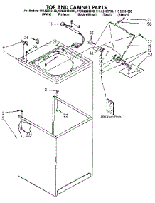 Top And Cabinet parts for Kenmore Washer 110.82980130 (11082980130, 110 82980130) from AppliancePartsPros.com