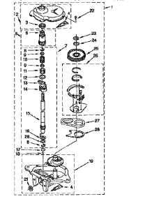 Gearcase parts for Kenmore Washer 110.92573010 (11092573010, 110 92573010) from AppliancePartsPros.com