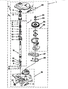 Gearcase parts for Kenmore Washer 110.92573110 (11092573110, 110 92573110) from AppliancePartsPros.com