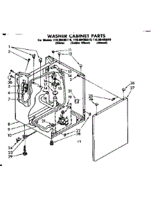 Cabinet Parts parts for Kenmore Washer Dryer Combo 110.88495610 (11088495610, 110 88495610) from AppliancePartsPros.com