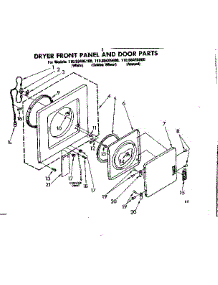 Dryer Front Panel & Door Parts parts for Kenmore Washer Dryer Combo 110.88495800 (11088495800, 110 88495800) from AppliancePartsPros.com