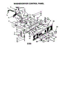 Washer / Dryer Control Panel parts for Kenmore Washer Dryer Combo 110.88732791 (11088732791, 110 88732791) from AppliancePartsPros.com