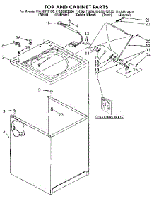 Top And Cabinet Parts parts for Kenmore Washer 110.82872330 (11082872330, 110 82872330) from AppliancePartsPros.com