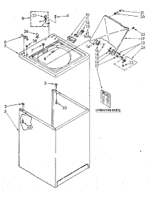 Top And Cabinet parts for Kenmore Washer 110.82873320 (11082873320, 110 82873320) from AppliancePartsPros.com