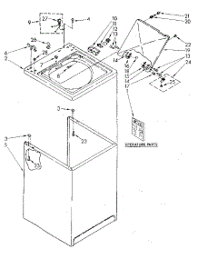 Top And Cabinet parts for Kenmore Washer 110.82873610 (11082873610, 110 82873610) from AppliancePartsPros.com