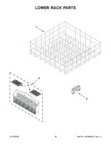 Lower Rack Parts parts for Kenmore Dishwasher 665.14429N511 (66514429N511, 665 14429N511) from AppliancePartsPros.com