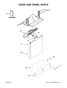 Door And Panel Parts parts for Kenmore Dishwasher 665.14522N610 (66514522N610, 665 14522N610) from AppliancePartsPros.com