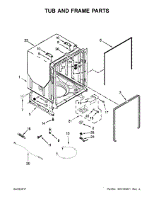Tub And Frame Parts parts for Kenmore Dishwasher 665.14522N611 (66514522N611, 665 14522N611) from AppliancePartsPros.com