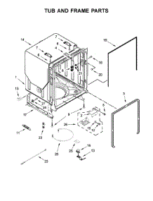Tub And Frame Parts parts for Kenmore Dishwasher 665.14549N711 (66514549N711, 665 14549N711) from AppliancePartsPros.com