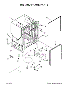 Tub And Frame Parts parts for Kenmore Dishwasher 665.14552N610 (66514552N610, 665 14552N610) from AppliancePartsPros.com