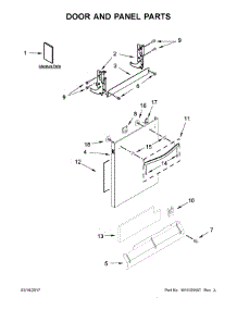 Door And Panel Parts parts for Kenmore Dishwasher 665.14565N611 (66514565N611, 665 14565N611) from AppliancePartsPros.com
