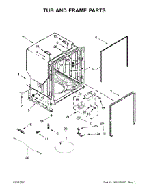 Tub And Frame Parts parts for Kenmore Dishwasher 665.14565N611 (66514565N611, 665 14565N611) from AppliancePartsPros.com