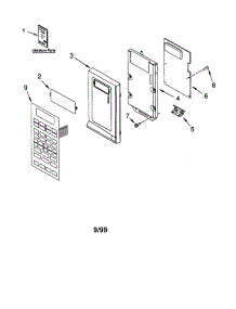 Control Panel parts for Kenmore Microwave 665.69619990 (66569619990, 665 69619990) from AppliancePartsPros.com