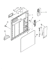 Inner Door Parts parts for Kenmore Dishwasher 665.74362400 (66574362400, 665 74362400) from AppliancePartsPros.com
