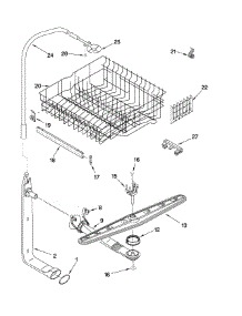 Upper Dishrack And Water Feed Parts parts for Kenmore Dishwasher 665.74362K1 (66574362K1, 665 74362K1) from AppliancePartsPros.com