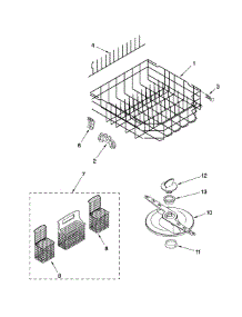 Lower Dishrack Parts parts for Kenmore Dishwasher 665.74363K1 (66574363K1, 665 74363K1) from AppliancePartsPros.com