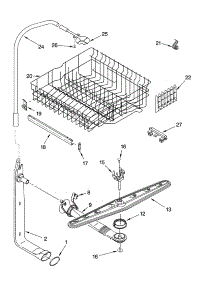 Upper Dishrack And Water Feed Parts parts for Kenmore Dishwasher 665.74363K2 (66574363K2, 665 74363K2) from AppliancePartsPros.com