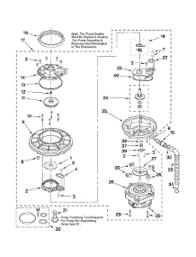 Pump And Motor Parts parts for Kenmore Dishwasher 665.74364K1 (66574364K1, 665 74364K1) from AppliancePartsPros.com