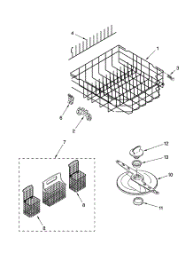 Lower Dishrack Parts, Optional Parts (Not Included) parts for Kenmore Dishwasher 665.74364K2 (66574364K2, 665 74364K2) from AppliancePartsPros.com