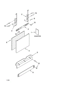 Door And Panel Parts parts for Kenmore Dishwasher 665.743830 (665743830, 665 743830) from AppliancePartsPros.com