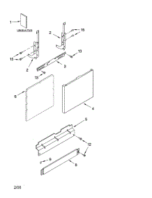 Door And Panel Parts parts for Kenmore Dishwasher 665.743833 (665743833, 665 743833) from AppliancePartsPros.com