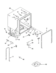 Tub And Frame Parts parts for Kenmore Dishwasher 665.743893 (665743893, 665 743893) from AppliancePartsPros.com