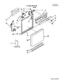 Frame And Console Parts parts for Kenmore Dishwasher 665.744120 (665744120, 665 744120) from AppliancePartsPros.com