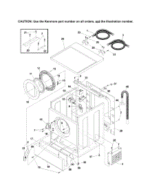 Cabinet parts for Kenmore Washer 417.42042100 (41742042100, 417 42042100) from AppliancePartsPros.com