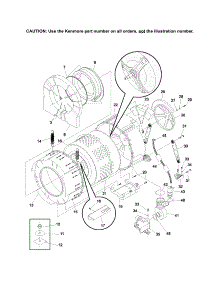 Tub parts for Kenmore Washer 417.42042100 (41742042100, 417 42042100) from AppliancePartsPros.com