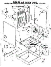 Cabinet And Motor Parts parts for Kenmore Dryer 110.87379600 (11087379600, 110 87379600) from AppliancePartsPros.com