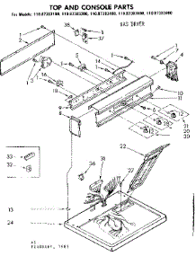 Top And Console Parts parts for Sears Dryer 11087383600 from AppliancePartsPros.com