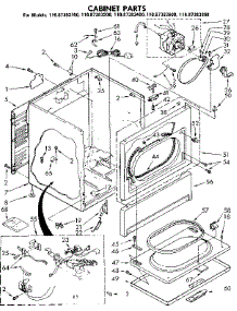 Cabinet Parts parts for Sears Dryer 11087383800 from AppliancePartsPros.com