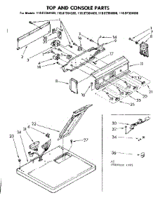Top And Console Parts parts for Sears Dryer 11087384400 from AppliancePartsPros.com