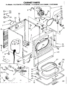 Cabinet Parts parts for Sears Dryer 11087384400 from AppliancePartsPros.com