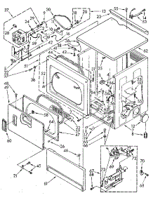 Upper Cabinet And Front Panel parts for Kenmore Dryer 110.87402800 (11087402800, 110 87402800) from AppliancePartsPros.com