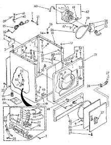 Cabinet parts for Kenmore Dryer 110.87405130 (11087405130, 110 87405130) from AppliancePartsPros.com