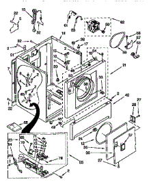 Cabinet parts for Kenmore Dryer 110.87405860 (11087405860, 110 87405860) from AppliancePartsPros.com
