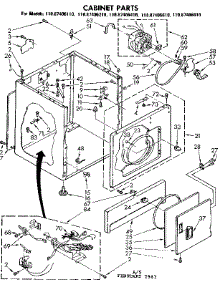 Cabinet Parts parts for Sears Dryer 11087406810 from AppliancePartsPros.com