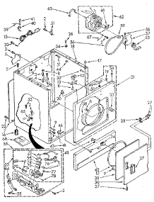 Cabinet parts for Kenmore Dryer 110.87407130 (11087407130, 110 87407130) from AppliancePartsPros.com
